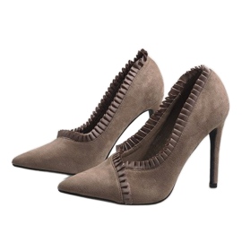 Braune klassische High Heels C72P grün 1