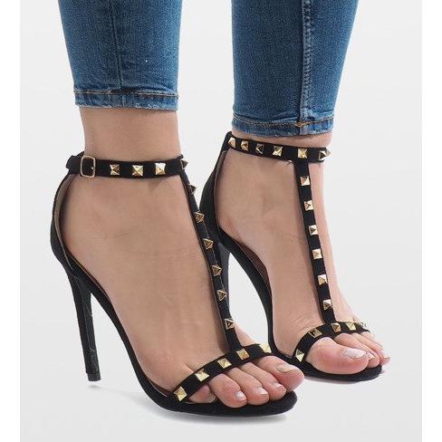 Schwarze High Heels Sandalen FB-31 2