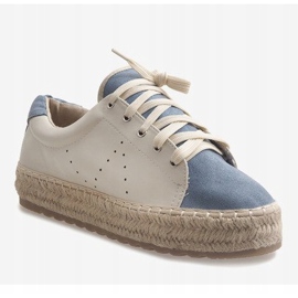 Blaue Espadrilles mit Schnürung LX-07 braun 1
