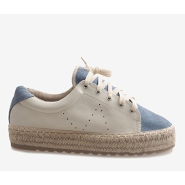 Blaue Espadrilles mit Schnürung LX-07 braun 2