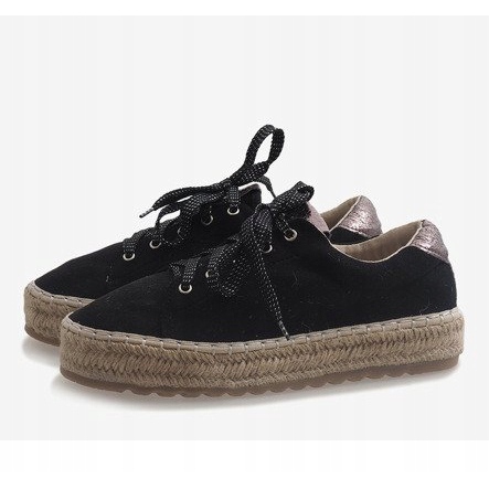 Schwarze BB01P Espadrilles mit Schnürung 1