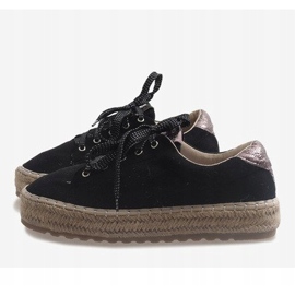 Schwarze BB01P Espadrilles mit Schnürung 2