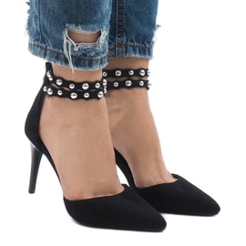 Schwarze High Heels Sandalen B-51 1