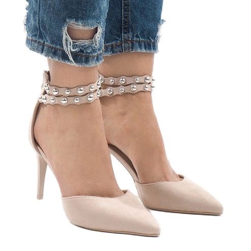 Beige High Heels Sandalen B-51 2