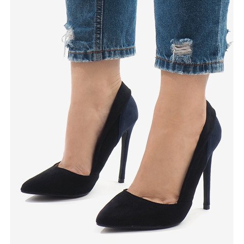 Schwarze klassische Wildleder-Heels 95299-35 1