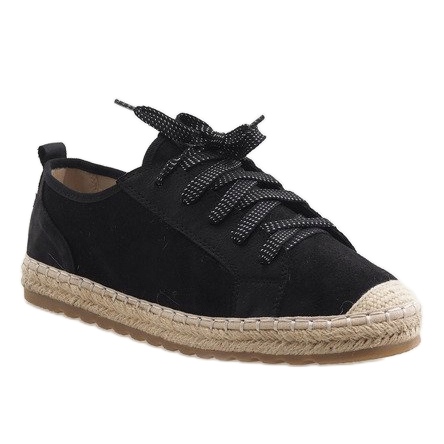 Schwarze BB02P Espadrilles mit Schnürung 1
