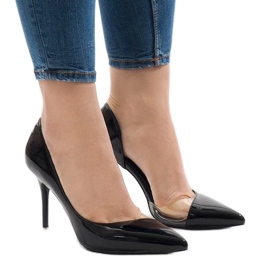 Schwarz lackierte asymmetrische Absätze GH11541 1