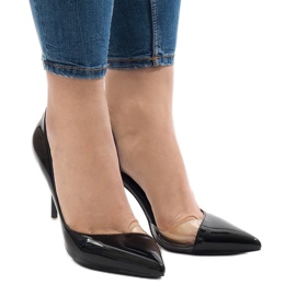 Schwarz lackierte asymmetrische Absätze GH11541 2