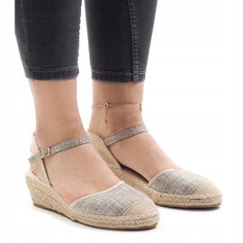 Graue Keilsandalen Espadrilles LLI-3M88-7 1
