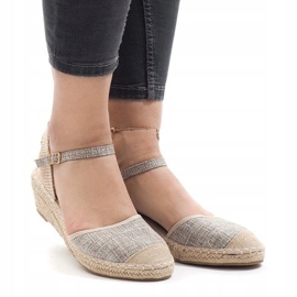 Graue Keilsandalen Espadrilles LLI-3M88-7 2