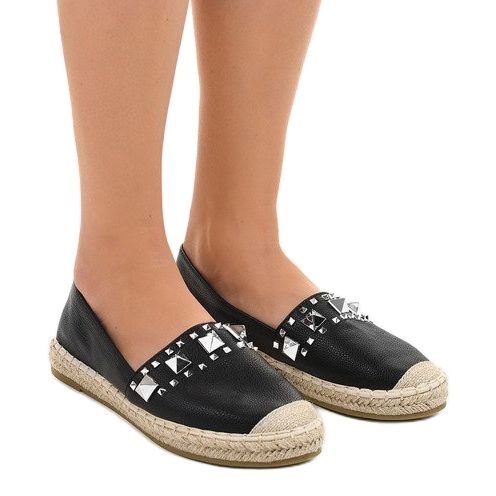 Schwarze Espadrilles mit LX-206 Nieten 1