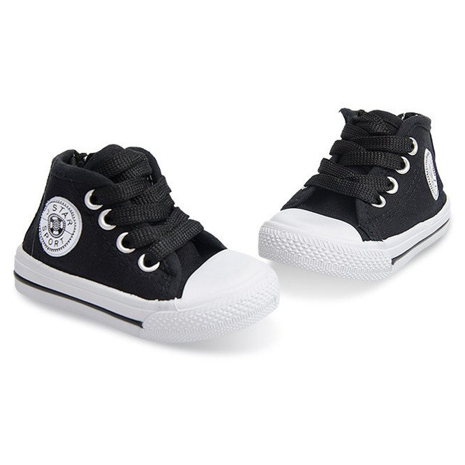 Hohe Kinder Sneaker Y1309 Schwarz 1