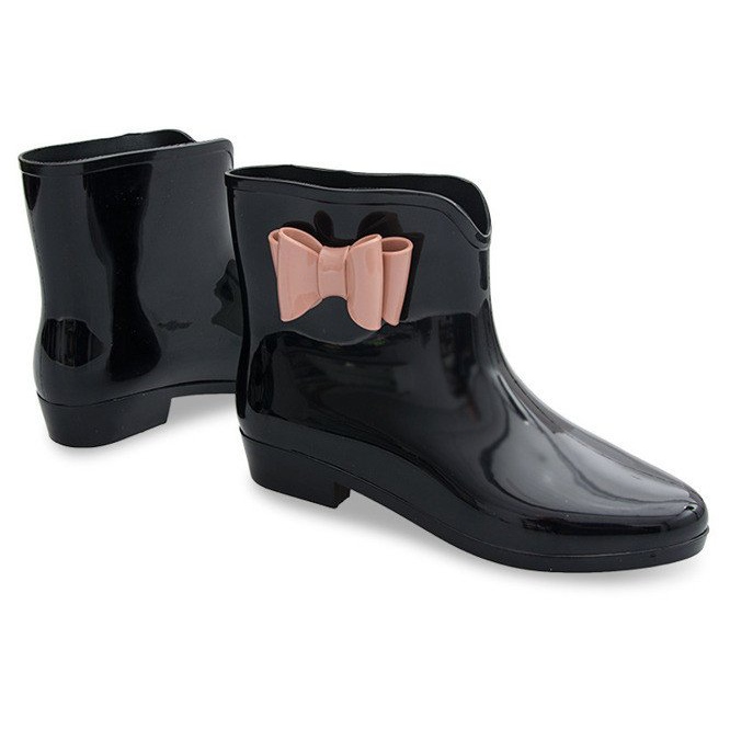 Gummistiefel mit Schleife NEW2 Schwarz 1