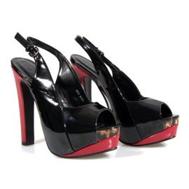 Pumps Sandalen auf der Plattform A8030 Schwarz 2