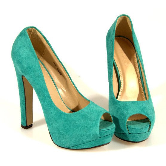 Wildleder Pumps 023 Mint grün 2