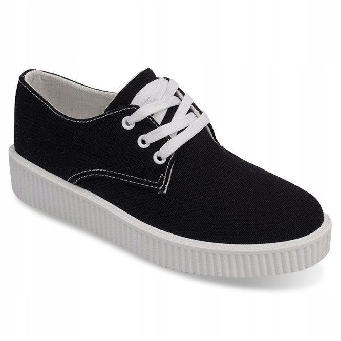 Schwarze Creepers BK-15 Schnürsneaker 1