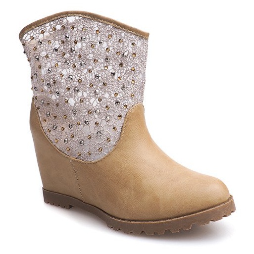 Durchbrochene Stiefeletten 7010 -16 Khaki 1