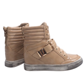 Modische goldene 7068 Beige Sneakers 1