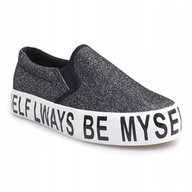 Slip On Sneakers Slip On Brokat E22 Schwarz 1