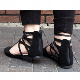 Offene / gebundene Ballettsandalen 6701 Schwarz 1