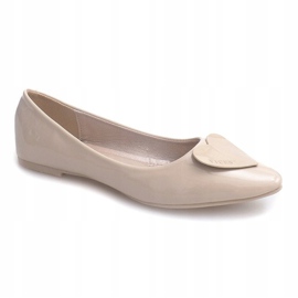 Lackierte Ballerinas mit Herzen 4003 Beige 1