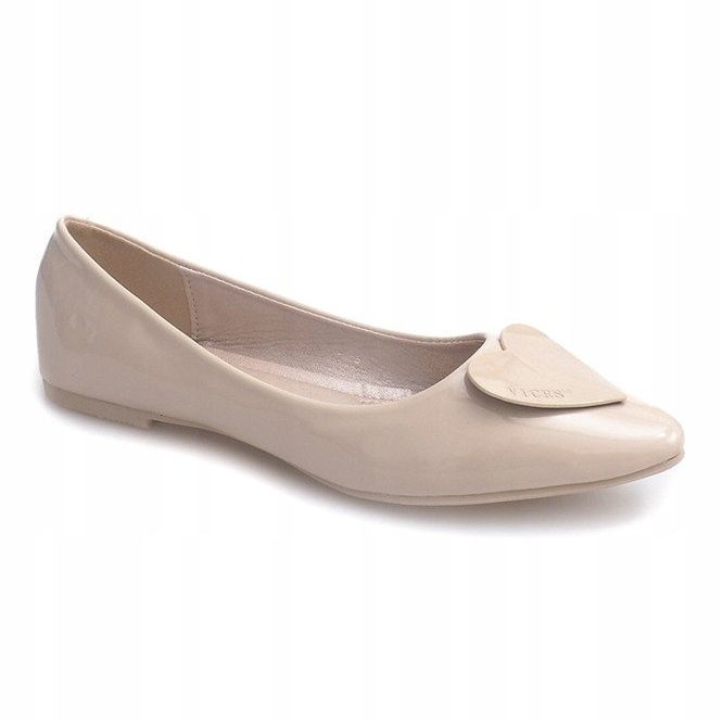 Lackierte Ballerinas mit Herzen 4003 Beige 1