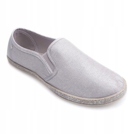 Glänzende Sneakers Espadrilles B740 Silber grau 1