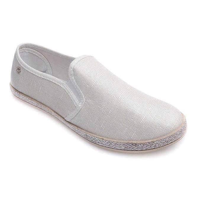 Glänzende Sneaker Espadrilles B740 Weiß 1