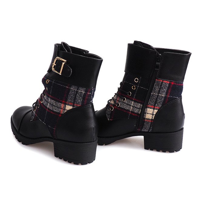 Stiefel Schnürstiefel Lattice B2913 Schwarz 1