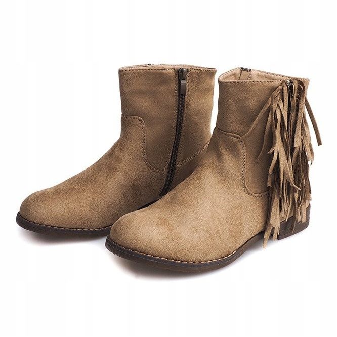 Warme Wildleder Booties Boho RMB-19 Khaki 1