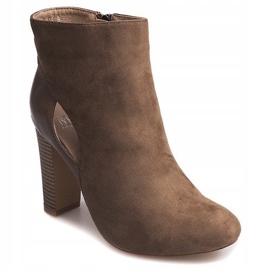 Wildlederstiefeletten auf einer Säule mit Reißverschluss T-10 Beige 2