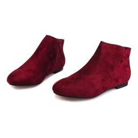 Wildleder Booties Chelsea Boots 7-106 Rot 1