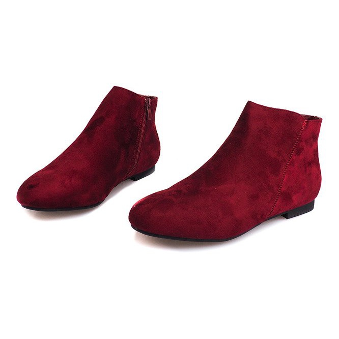 Wildleder Booties Chelsea Boots 7-106 Rot 1