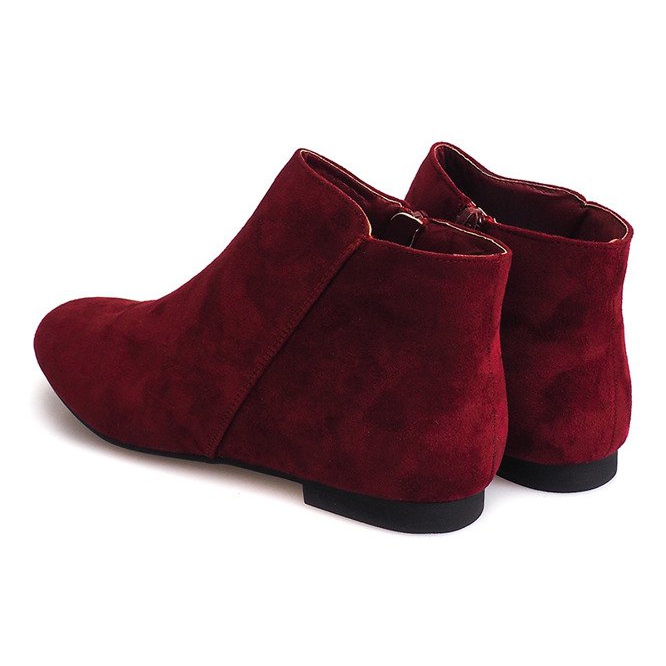 Wildleder Booties Chelsea Boots 7-106 Rot 2