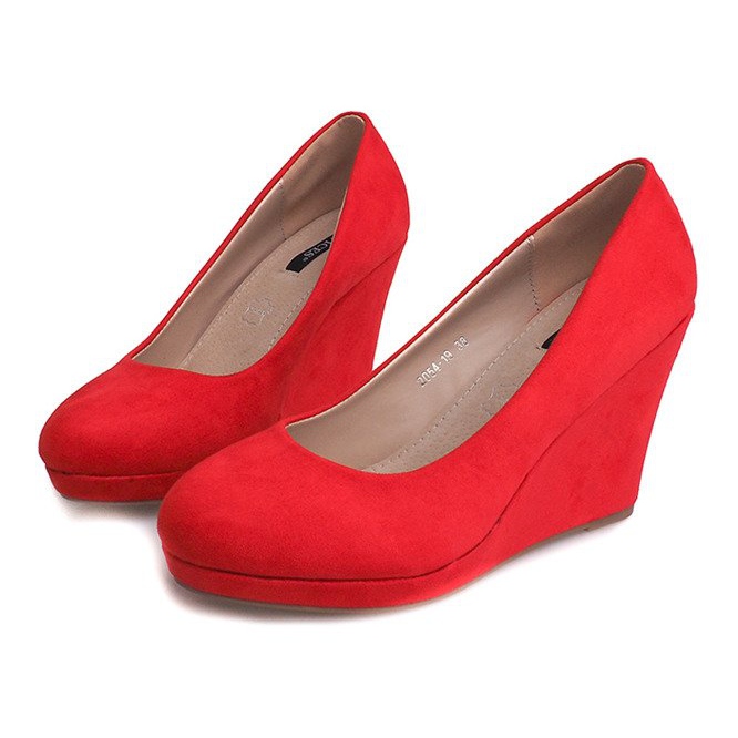 Wildleder Pumps On Wedge 2054 Rot 1