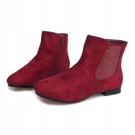 Wildleder Stiefeletten Jodhpur 7-133 Claret rot 1