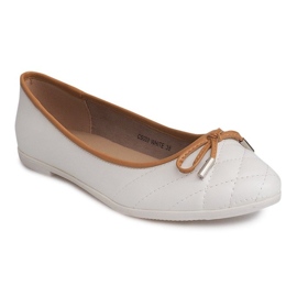 Ballerinas mit Schleife CS003 Weiß 1