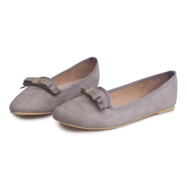 Wildleder Ballerinas mit Schleife 1188-5 Grau 1