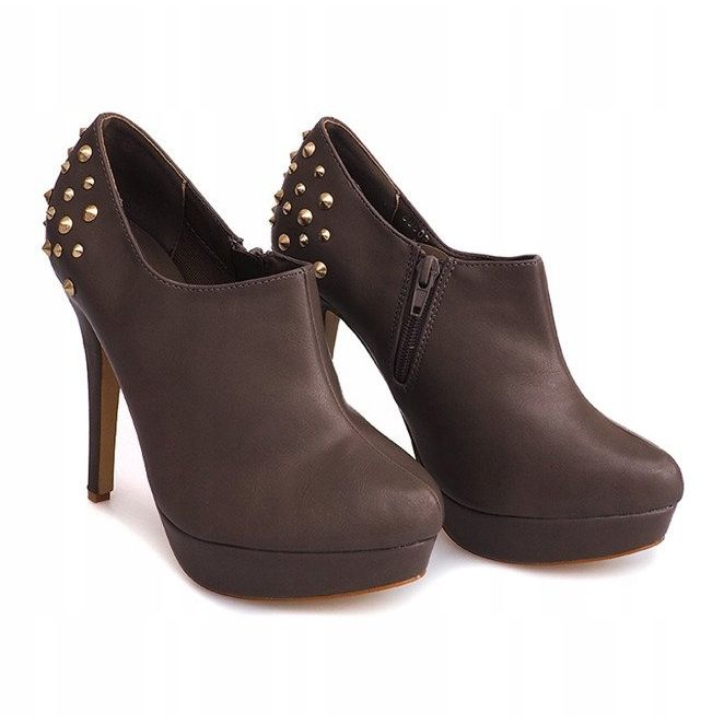 Elegante Stiefel mit hohem Absatz 8860P Khaki 1