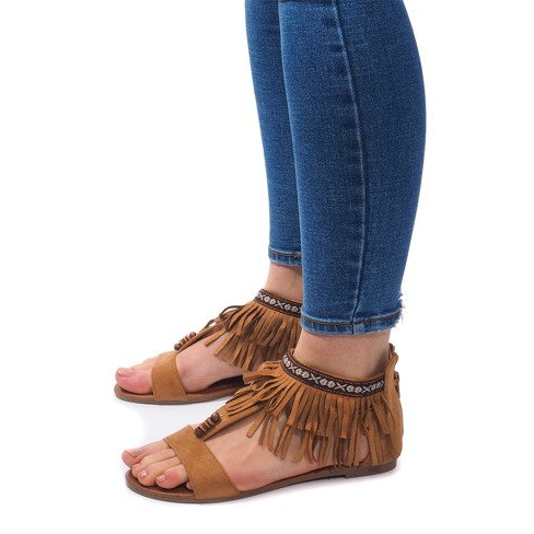 Boho 8-9 Camel Wildleder Sandalen braun 1
