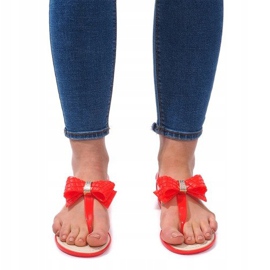 Sandalen verziert mit Schleife 911 Rot 2