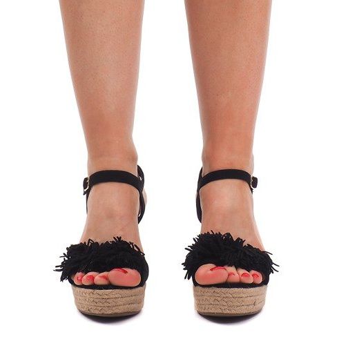 Keilsandalen Espadrilles FY8288 Schwarz 1
