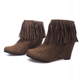 Wildleder Booties On Wedge Boho 6257-15 Khaki mehrfarbig grün 1