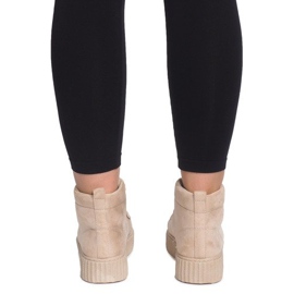 Hohe Creepers Stiefel auf der WQ-001 Beige Plattform 1