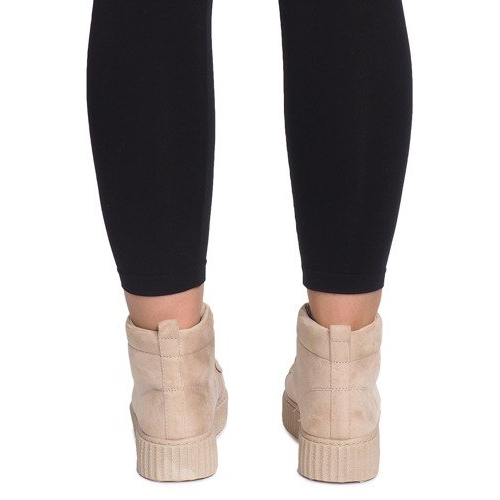 Hohe Creepers Stiefel auf der WQ-001 Beige Plattform 1