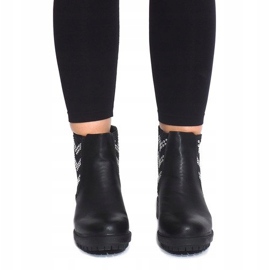 Motorisierte Stiefel mit Nieten LL98 Schwarz 2