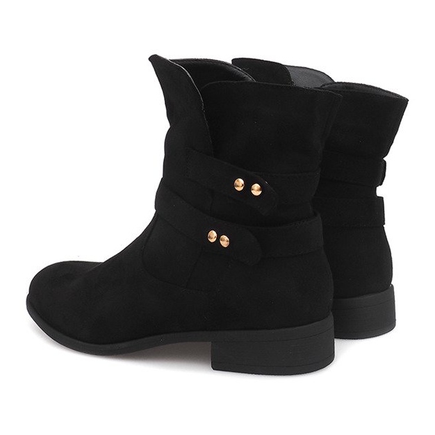 Wildleder Booties Jodhpur Stiefel SG803 Schwarz 1