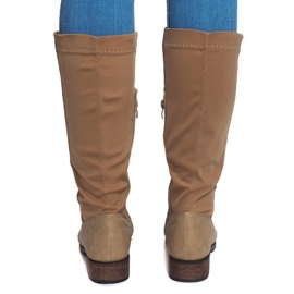 Hohe warme Stiefel BL2838 Khaki grün 1