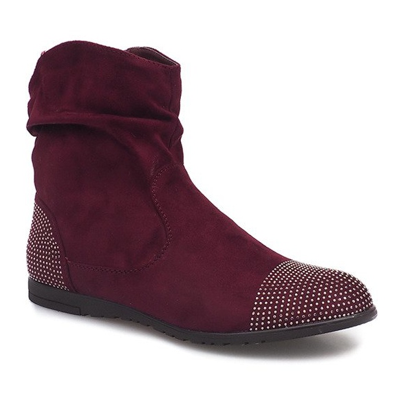 Wildleder Booties Jodhpur Stiefel B03 Rot 2