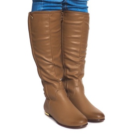 Hohe warme Stiefel TL12865-18 Khaki mehrfarbig grün 1